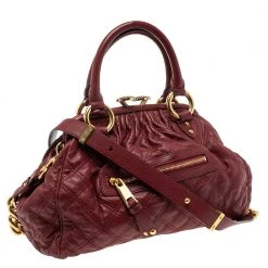 Marc Jacobs Red Quilted Leather Stam Shoulder Bag For Women -Cheap Marc Jacobs Store luxury women marc jacobs used handbags p554986 009