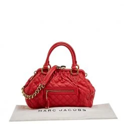 Marc Jacobs Bright Orange Quilted Leather Stam Satchel For Women -Cheap Marc Jacobs Store luxury women marc jacobs used handbags p556201 012