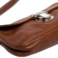 Marc Jacobs Brown Leather Pushlock Baguette Bag For Women -Cheap Marc Jacobs Store luxury women marc jacobs used handbags p560576 008