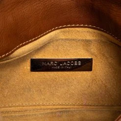 Marc Jacobs Brown Leather Pushlock Baguette Bag For Women -Cheap Marc Jacobs Store luxury women marc jacobs used handbags p560576 010