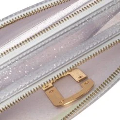 Marc Jacobs Silver Glitter Vinyl The Jelly Snapshot Shoulder Bag For Women -Cheap Marc Jacobs Store luxury women marc jacobs used handbags p570098 003