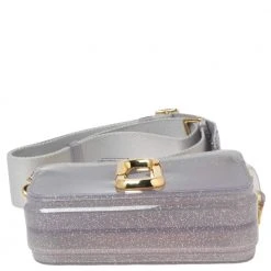 Marc Jacobs Silver Glitter Vinyl The Jelly Snapshot Shoulder Bag For Women -Cheap Marc Jacobs Store luxury women marc jacobs used handbags p570098 005