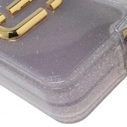 Marc Jacobs Silver Glitter Vinyl The Jelly Snapshot Shoulder Bag For Women -Cheap Marc Jacobs Store luxury women marc jacobs used handbags p570098 007