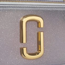 Marc Jacobs Silver Glitter Vinyl The Jelly Snapshot Shoulder Bag For Women -Cheap Marc Jacobs Store luxury women marc jacobs used handbags p570098 008