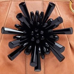 Marc Jacobs Brown Leather Crystal Embellished Satchel For Women -Cheap Marc Jacobs Store luxury women marc jacobs used handbags p574689 006