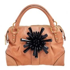 Marc Jacobs Brown Leather Crystal Embellished Satchel For Women