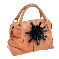 Marc Jacobs Brown Leather Crystal Embellished Satchel For Women -Cheap Marc Jacobs Store luxury women marc jacobs used handbags p574689 008