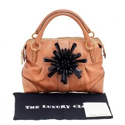 Marc Jacobs Brown Leather Crystal Embellished Satchel For Women -Cheap Marc Jacobs Store luxury women marc jacobs used handbags p574689 009
