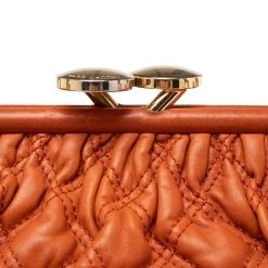 Marc Jacobs Orange Quilted Leather Stam Satchel For Women -Cheap Marc Jacobs Store luxury women marc jacobs used handbags p577242 013