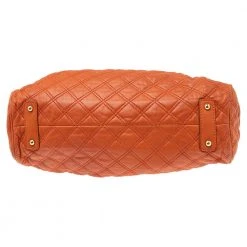 Marc Jacobs Orange Quilted Leather Stam Satchel For Women -Cheap Marc Jacobs Store luxury women marc jacobs used handbags p577242 016