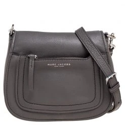 Marc Jacobs Grey Leather Mini Empire City Crossbody Bag For Women