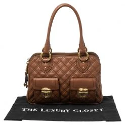 Marc Jacobs Brown Quilted Leather Classic Blake Bag For Women -Cheap Marc Jacobs Store luxury women marc jacobs used handbags p591609 012