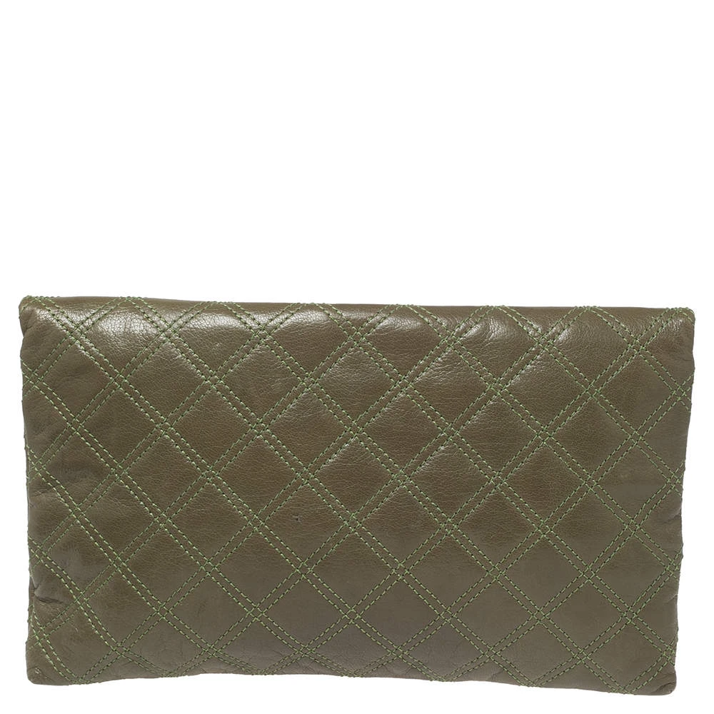 Marc Jacobs Olive Green Quilted Leather Eugenie Clutch For Women 4 Marc Jacobs Olive Green Quilted Leather Eugenie Clutch For Women - Image 4