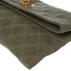 Marc Jacobs Olive Green Quilted Leather Eugenie Clutch For Women 23 Marc Jacobs Olive Green Quilted Leather Eugenie Clutch For Women -Cheap Marc Jacobs Store luxury women marc jacobs used handbags p599971 006