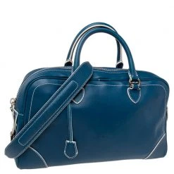 Marc Jacobs Blue Leather The Venetia Bowler Bag For Women -Cheap Marc Jacobs Store luxury women marc jacobs used handbags p601597 006