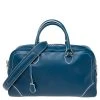 Marc Jacobs Blue Leather The Venetia Bowler Bag For Women