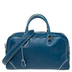 Marc Jacobs Blue Leather The Venetia Bowler Bag For Women