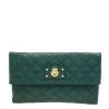 Marc Jacobs Green Quilted Leather Eugenie Clutch For Women