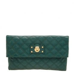 Marc Jacobs Green Quilted Leather Eugenie Clutch For Women