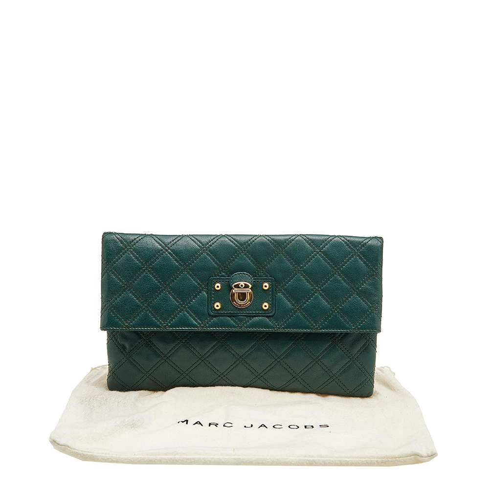 Marc Jacobs Green Quilted Leather Eugenie Clutch For Women 9 Marc Jacobs Green Quilted Leather Eugenie Clutch For Women - Image 9