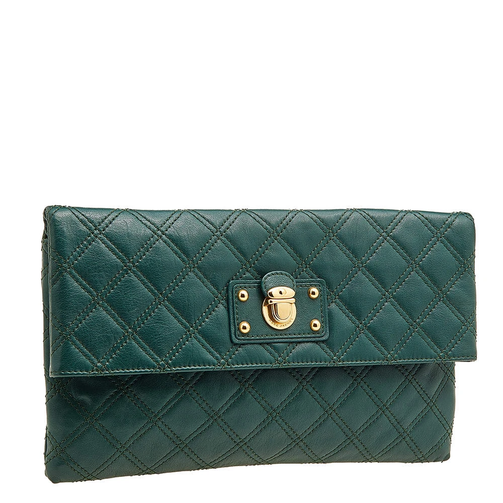 Marc Jacobs Green Quilted Leather Eugenie Clutch For Women 3 Marc Jacobs Green Quilted Leather Eugenie Clutch For Women - Image 3