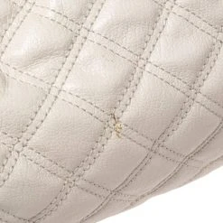 Marc Jacobs Ivory Quilted Leather Stam Satchel For Women -Cheap Marc Jacobs Store luxury women marc jacobs used handbags p606865 003