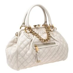 Marc Jacobs Ivory Quilted Leather Stam Satchel For Women -Cheap Marc Jacobs Store luxury women marc jacobs used handbags p606865 1647329314 013