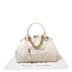 Marc Jacobs Ivory Quilted Leather Stam Satchel For Women -Cheap Marc Jacobs Store luxury women marc jacobs used handbags p606865 1647329318 014