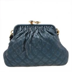 Marc Jacobs Metallic Blue Quilted Leather Little Stam Shoulder Bag For Women -Cheap Marc Jacobs Store luxury women marc jacobs used handbags p608896 007
