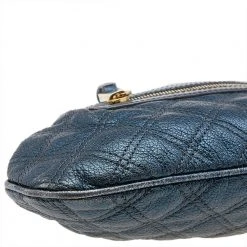 Marc Jacobs Metallic Blue Quilted Leather Little Stam Shoulder Bag For Women -Cheap Marc Jacobs Store luxury women marc jacobs used handbags p608896 009