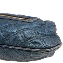 Marc Jacobs Metallic Blue Quilted Leather Little Stam Shoulder Bag For Women -Cheap Marc Jacobs Store luxury women marc jacobs used handbags p608896 010