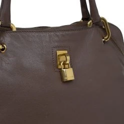 Marc Jacobs Brown Leather Paradise Rio Satchel For Women -Cheap Marc Jacobs Store luxury women marc jacobs used handbags p60974 0008