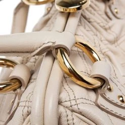 Marc Jacobs Off White Quilted Leather Stam Satchel For Women -Cheap Marc Jacobs Store luxury women marc jacobs used handbags p613416 004