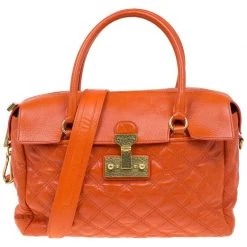 Marc Jacobs Orange Quilted Leather Rudi Satchel For Women