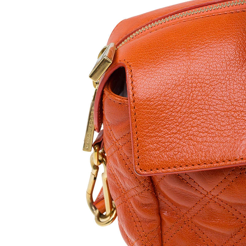 Marc Jacobs Orange Quilted Leather Rudi Satchel For Women 7 Marc Jacobs Orange Quilted Leather Rudi Satchel For Women - Image 7