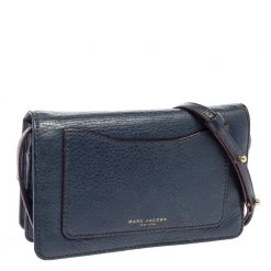 Marc Jacobs Navy Blue Leather Wallet On Strap For Women -Cheap Marc Jacobs Store luxury women marc jacobs used handbags p619286 010