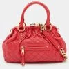 Marc Jacobs Red Quilted Leather Stam Satchel For Women