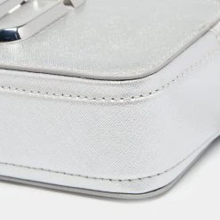 Marc Jacobs Silver Leather Snapshot Camera Crossbody Bag For Women -Cheap Marc Jacobs Store luxury women marc jacobs used handbags p621231 004