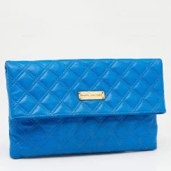 Marc Jacobs Blue Quilted Leather Eugenie Clutch For Women -Cheap Marc Jacobs Store luxury women marc jacobs used handbags p622753 001