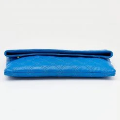 Marc Jacobs Blue Quilted Leather Eugenie Clutch For Women -Cheap Marc Jacobs Store luxury women marc jacobs used handbags p622753 009