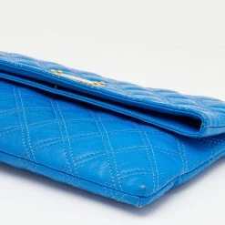 Marc Jacobs Blue Quilted Leather Eugenie Clutch For Women -Cheap Marc Jacobs Store luxury women marc jacobs used handbags p622753 011