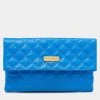 Marc Jacobs Blue Quilted Leather Eugenie Clutch For Women