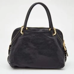 Marc Jacobs Black Leather Paradise Rio Satchel For Women -Cheap Marc Jacobs Store luxury women marc jacobs used handbags p622826 005