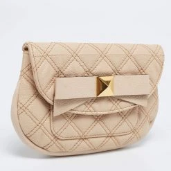Marc Jacobs Beige Quilted Leather Bow Clutch For Women -Cheap Marc Jacobs Store luxury women marc jacobs used handbags p623033 009