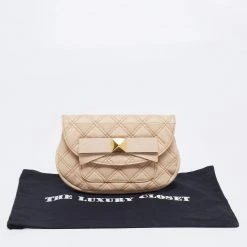 Marc Jacobs Beige Quilted Leather Bow Clutch For Women -Cheap Marc Jacobs Store luxury women marc jacobs used handbags p623033 011