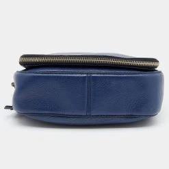 Marc Jacobs Blue Leather Recruit Nomad Saddle Shoulder Bag For Women -Cheap Marc Jacobs Store luxury women marc jacobs used handbags p626707 007