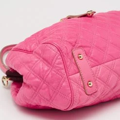 Marc Jacobs Pink Quilted Leather Stam Satchel For Women -Cheap Marc Jacobs Store luxury women marc jacobs used handbags p629623 004