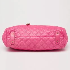 Marc Jacobs Pink Quilted Leather Stam Satchel For Women -Cheap Marc Jacobs Store luxury women marc jacobs used handbags p629623 012