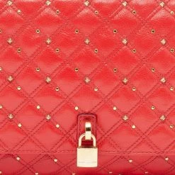Marc Jacobs Red Leather Stardust Beat Shoulder Bag For Women -Cheap Marc Jacobs Store luxury women marc jacobs used handbags p629799 001