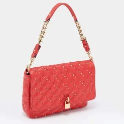Marc Jacobs Red Leather Stardust Beat Shoulder Bag For Women -Cheap Marc Jacobs Store luxury women marc jacobs used handbags p629799 005